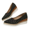 thumbnail image 5 of YLYL Women's Espadrille Wedge Pumps Slip on Pointed Toe Fashion Glitter Dressy Comfort Casual Platform Loafers, 5 of 9