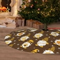 thumbnail image 6 of Lsque Flowers And Gnomes Bees Print Christmas Tree Skirt, Tree Skirt with Ties or Velcro, Perfect for Holiday Decorations, Halloween, and New Year-36", 6 of 7