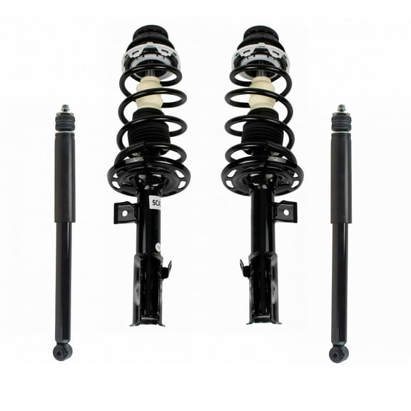 TRQ Front and Rear Complete Strut Assembly & Shock Absorber Kit Complete Strut & Coil Spring Assembly Fits Select 2007-2008 Honda Fit