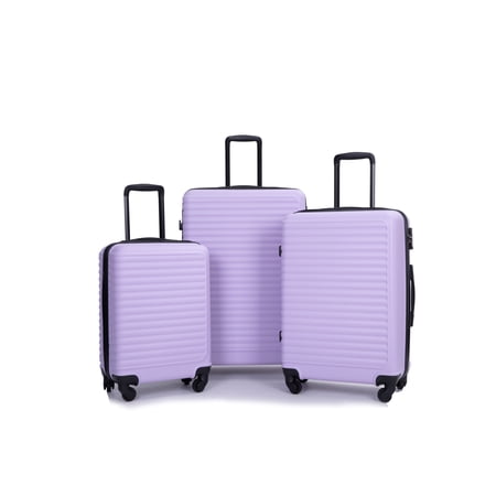 FFZ 3-Piece Hardside Spinner Luggage Set with TSA Lock and Expandable Design, 20/24/28 inch, Lavender purple