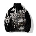 thumbnail image 5 of Abrigos de invierno para hombre Chaquetas cómodas y cálidas para hombre Abrigo de invierno moderno y versátil con estampado de guerrero medieval para hombre, 5 of 5