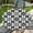 Floral Geometry, variant on Round Fitted Tablecloth with Elastic Edge Design Table Cover Waterproof Stain-Resistant Wipeable Table Cloth Best for 38"-42" Round Tables for Outdoor Indoor Floral Geometry