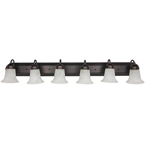Sunlite 45485 Su Bathroom Vanity Light Fixture 48 Decorative Alabaster Glass 6 Lights Dust Brown Finish Com Sunlite 45485 Su Bathroom Vanity Light, Six Bulb Bathroom Light Fixture