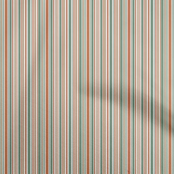 oneOone Cotton Silk Orange Fabric Stripes Diy Clothing Quilting Fabric Print Fabric By Yard 42 Inch Wide