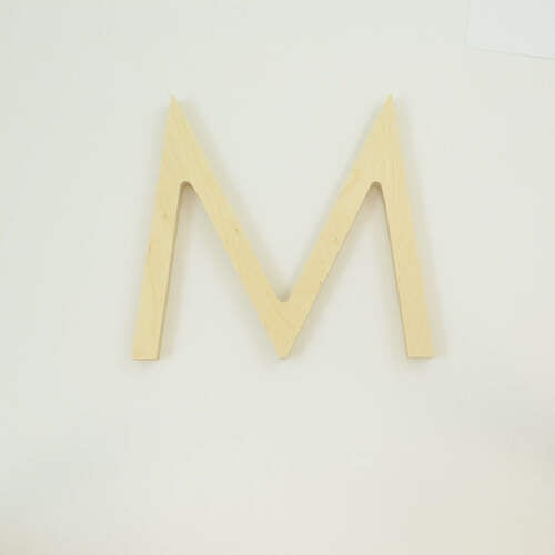 Package of 1, 6 Inch X 1" Baltic Birch "M" Wood Letters In The Century Gothic Font | Thick | Upper Case For Art & Craft Project, Made in USA