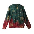 thumbnail image 6 of Wutalume Men's V-Neck Christmas Print Sweater, Long Sleeve Ribbed Knit Pullover, Cozy Stretch Top for Holiday Parties, Casual Comfort and Layering,Deep Red 4XL, 6 of 6