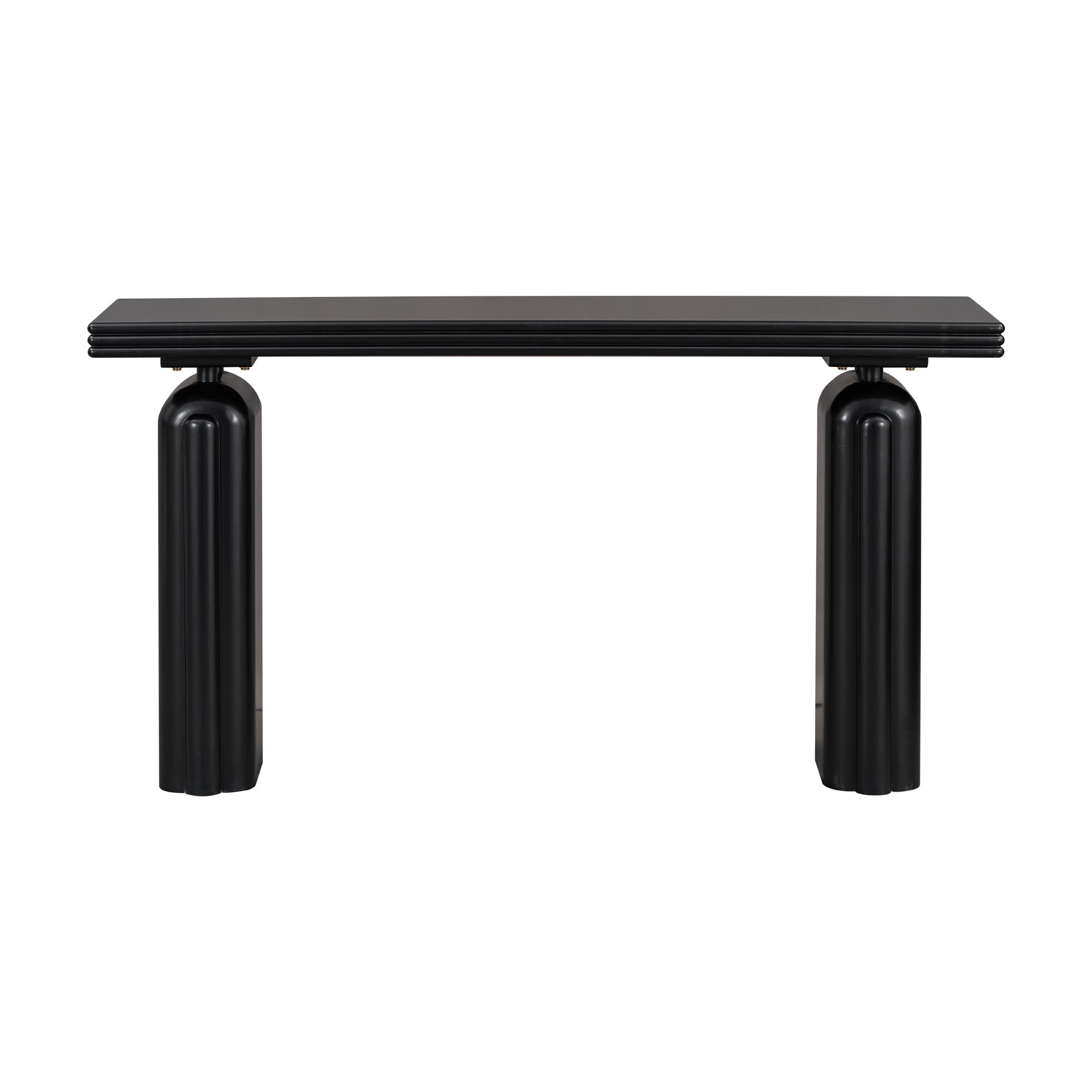 Euroco 60" Long Console Table,Wooden Rectangular Narrow Sofa Table Behind the Couch Entryway Table for Hallway, Living Room, Foyer,Black