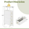 thumbnail image 2 of LED Narrow Nightstand with Charging Station - Slim Dresser for Bedroom Narrow Side Table Storage Cabinet, Small Dressers Chest of Drawers, Tall Night Stand End Table for Small Spaces, White, 2 of 9