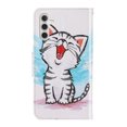 thumbnail image 2 of SaniMore for Samsung Galaxy A13 5G 6.5" 2021 Wallet Case, Color Painting Pattern with Kickstand Card Slots Detachable Wrist Strap Grils Women PU Leather Case Magnetic Clasp, White Cat, 2 of 8