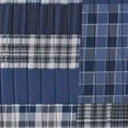 thumbnail image 3 of Full/Queen size 100-Percent Cotton Reversible 3 Piece Blue Patchwork Quilt Set, 3 of 3