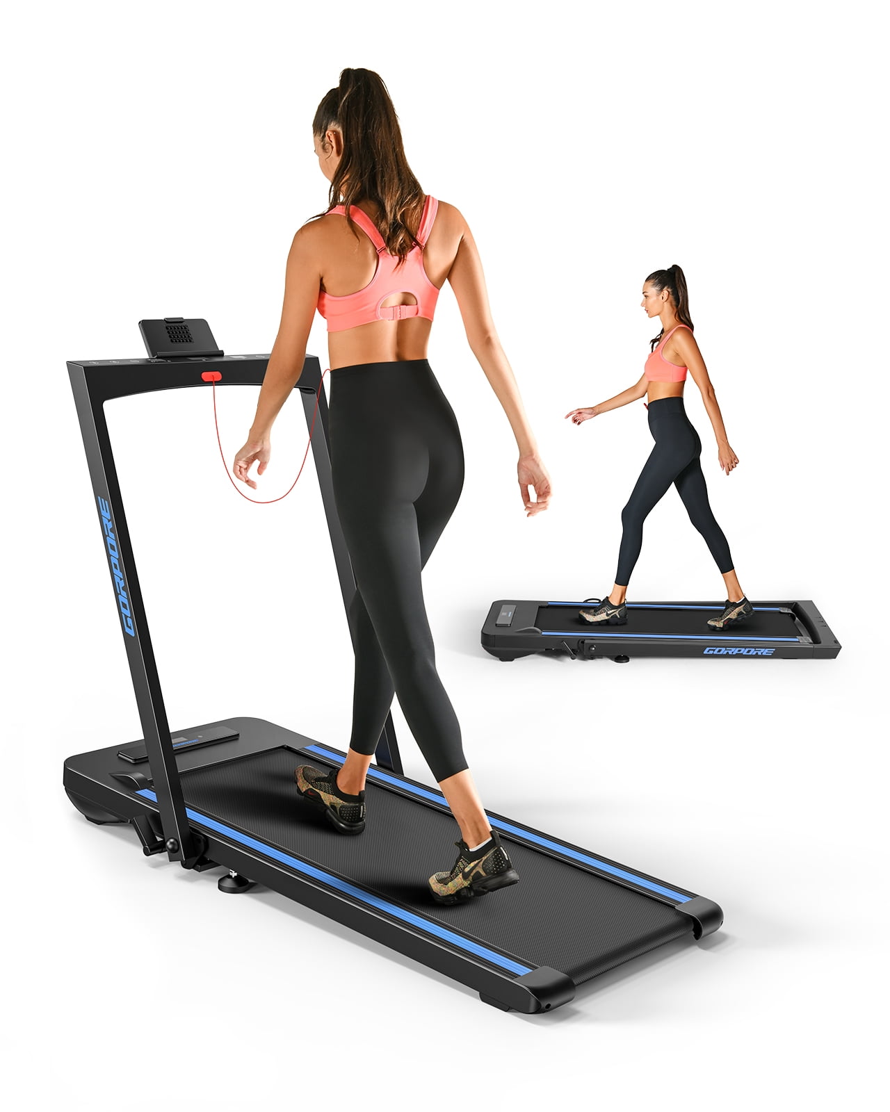2.25HP Folding Electric Treadmills Bluetooth Speakers LCD Display Walking Jogging Machine for Home/Office Use Remote Control Goplus 3-in-1 Treadmill with Large Desk 
