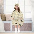 thumbnail image 7 of Wearable Blanket with Sleeves and Pocket Oversized Hooded Sweatshirt 3-14 YR Cute Bees and Honeycomb Pattern S, 7 of 7