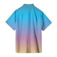 thumbnail image 4 of Inglocry Mens Gradient Linen Shirts Casual Button Down Short Sleeve Tie Dye Beach Summer Shirts Light Blue 2XL, 4 of 5