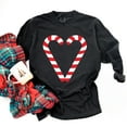 thumbnail image 3 of Candy Cane Heart - Women's Garment Dyed Long Sleeve, 3 of 11