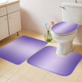 thumbnail image 2 of Purple Ombre Bath Mat 3 Piece Bathroom Rug Set, Modern Gradient Abstract Art Non Slip Bath Rug Contour Mat and Toilet Lid Cover, Absorbent Shower Mats Soft Bath Rugs and Mats Sets, 2 of 8