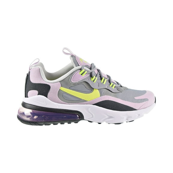 Nike Air Max 270 React (GS) Big Kids' Shoes Particle Grey-Iced Lilac-Lemon Venom bq0103-010