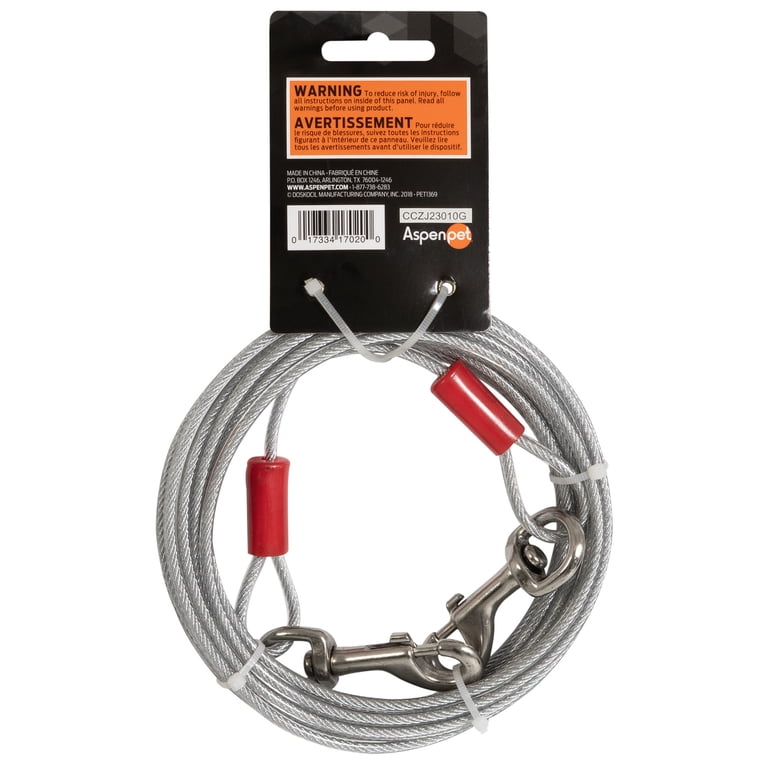 Heavy Duty Dog Tie-Out Cable, 20 Ft, 100 Lb Capacity photo 2