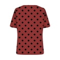 thumbnail image 5 of Dolkfu V-Neck Oversized Graphic Tshirts for Women Short Sleeve Red Casual Polka Dots Stylish T-Shirts Women'S Summer Tops, 5 of 5