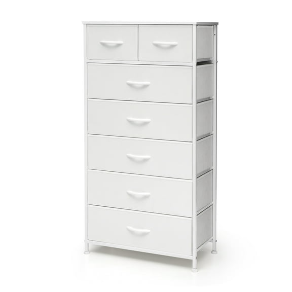 Pellebant White 7 Drawers Vertical Dresser Storage Tower Chest