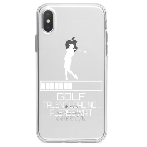 DistinctInk Clear Shockproof Hybrid Case for iPhone XR (6.1" Screen) - TPU Bumper Acrylic Back Tempered Glass Screen Protector - Golf Talent Loading Please Wait