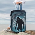 thumbnail image 5 of Cauagu Moon Wolf Warrior Print Travel Luggage Cover,Travel Dust-proof Suitcase Cover Softside Suitcase Protector for 18-32inch,Not Included Suitcase, 5 of 8