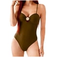 thumbnail image 3 of Vetsdori One Piece Bath Suits for Women Tankini Swimwear Solid Color,Trajes De Bano Mujer Strap Womens Swim Suits Padded, 3 of 6