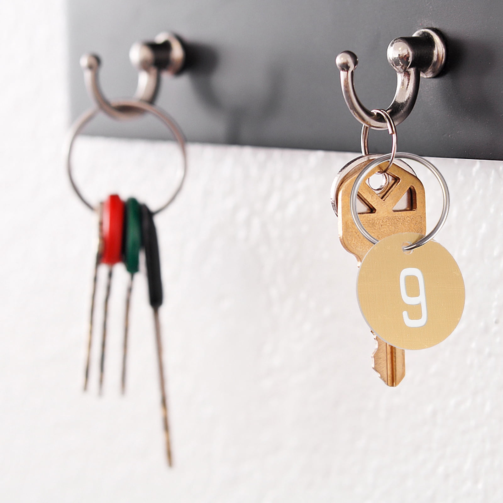 Raindrops 150 pcs  Engraved Plastic Number Tags Key Tags with Rings for Hotel Shop Use