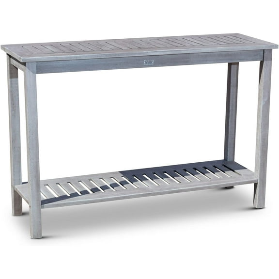 DTY Outdoor Living Longs Peak Eucalyptus Console Table, Silver Gray