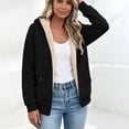 thumbnail image 6 of Lutiedan Womens Sherpa Fleece Jacket Zip up Thick Warm Hooded Jacket Long Sleeve Casual Fall Winter Coat with Pockets S-3XL, 6 of 6