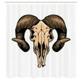 thumbnail image 2 of Ambesonne Goat Shower Curtain, Animal Skull Western Themed, 69"Wx84"L, Ecru Cocoa and White, 2 of 4