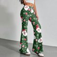 thumbnail image 6 of Women's Fashion Loose Drawstring Waist Christmas Printed Casual Sports Pants Casual Flared Pants, Comfortable and Stylish Bottoms for Home and Outdoor Wear, Dark Green, 2XL, 6 of 8