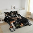 thumbnail image 2 of Erosebridal Skull Skeletone Comforter Set Terracotta Mushroom Butterfly Moth Bedding, Moonlit Constellation Celestial Boho Plants Bedding Comforter Sets Aesthetic Black King Quilt 3Pcs, 2 of 6