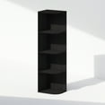 thumbnail image 3 of Furinno Reed 4-Tier Space Saving Corner Storage Display Shelf, Bookshelf, Blackwood, 3 of 7