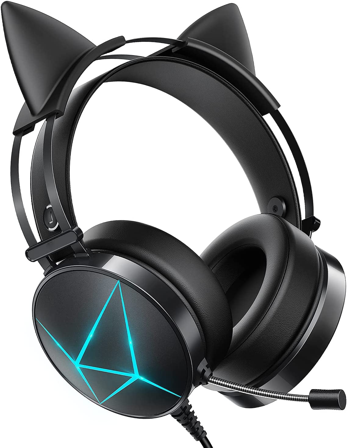 Merchandising Druipend Aangepaste Gaming Headset with Detachable Cat Ear, Gaming Headphone with LED Lights  for PS4, PC, PS5, Xbox One(Adapter Not Included) - Walmart.com