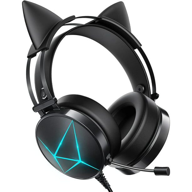 Gaming Headset Detachable Cat Ear, Gaming Headphone with LED for PS4, PS5, Xbox One(Adapter Not Included) - Walmart.com