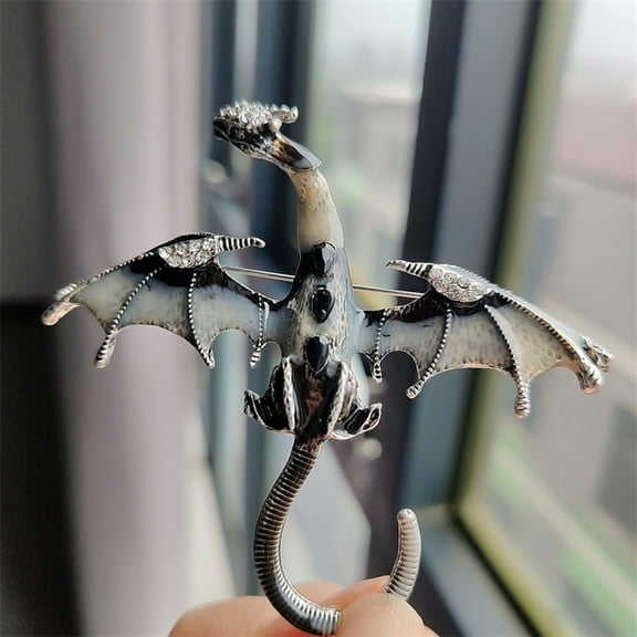 RuiJiao Fashion Enamel Dragon Brooch - Elegant Studded Crystal Accessory for Women, Perfect for Any Occasion