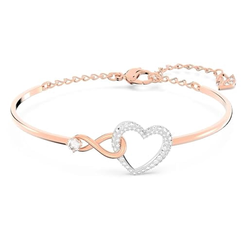 Swarovski Infinity Heart Bangle - White - Mixed Metal Finish - 5518869