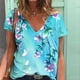 thumbnail image 2 of Moda Mujer Cuello en V Manga corta Impresión Jersey Blusas sueltas Tops Camiseta OAVQHLG3B Store lin121212, 2 of 4