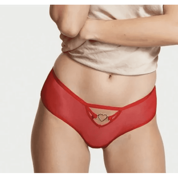 Victoria secret ouvert Panty floral heart cut out cheeky Lace Mesh