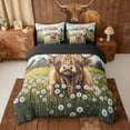 thumbnail image 3 of Erosebridal Farmhouse Highland Cow Bedding Comforter Set, Garden Dandelion Full Bedding Set, 3 of 6