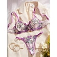 thumbnail image 2 of Purple Lingerie Set Classy Floral Women&rsquo;s Intimates, 2 of 6