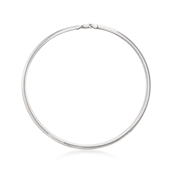 Ross-Simons Italian 6mm Sterling Silver Omega Necklace, Women's, Adult