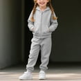 thumbnail image 2 of Toddler Hoodie Sets for Girls Boys Zip Up Sweatshirts and Sweatpants 2 Piece Outfits Unisex Kids Fall Winter Solid Color Long Sleeve Hooded Jackets Jogger Pants Sets, 2 of 9