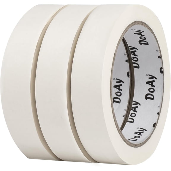 DOAY 3 Pack White Masking Tape - Painters Tape 1 Inch Wide - Multi-Surface, Water Resistant, Indoor & Outdoor Use - 270FT Total - Artist Tape for Paint, Wall, Watercolor, Car, DIY (#4010)