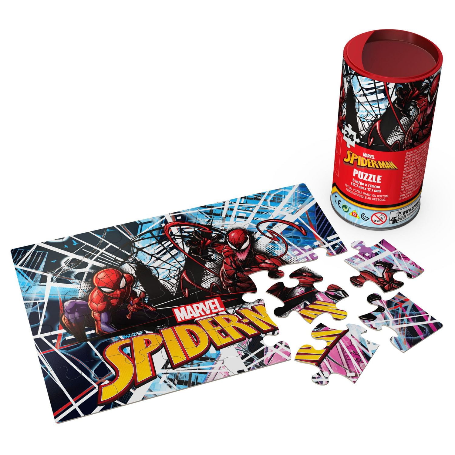 Puzzle Spider-Man en tube, pour les familles et les enfants à partir de 4 ans