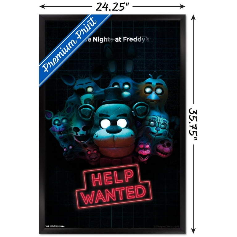 Trends International Five Nights at Freddy's - Ultimate Group Wall Poster,  22.375 x 34, Barnwood Framed Version