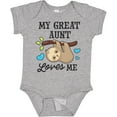 thumbnail image 3 of Inktastic My Great Aunt Loves Me with Sloth and Hearts Boys or Girls Baby Bodysuit, 3 of 5
