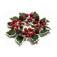 thumbnail image 2 of Honeeladyy Christmas Candle Ring Wreath, Small Kitchen Cabinet Table Decor, Artificial Berries Snowy Pine Chandelier, Home Dinning Table Centerpiece for Holiday Indoor Decor, 11.02in, 2 of 6