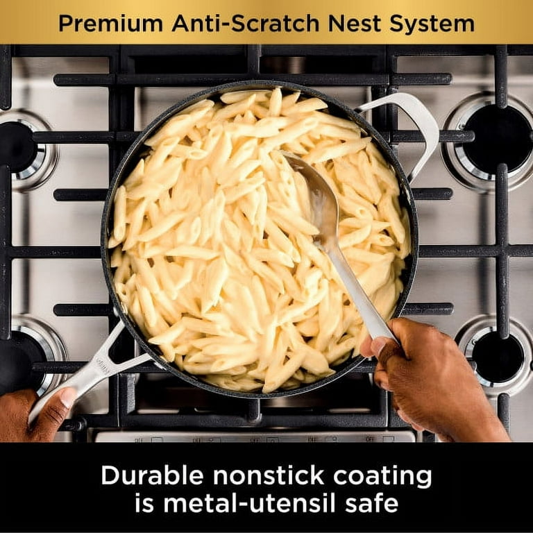 Ninja Foodi NeverStick Premium Anti-Scratch Nest System 10-Piece Cookware  Set w/Bonus 5-Qt. Saute Pan