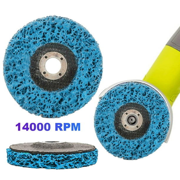 Disco Pulido 100 Mm Muela Abrasiva para Eliminación Pintura Coche Pulidora (azul)